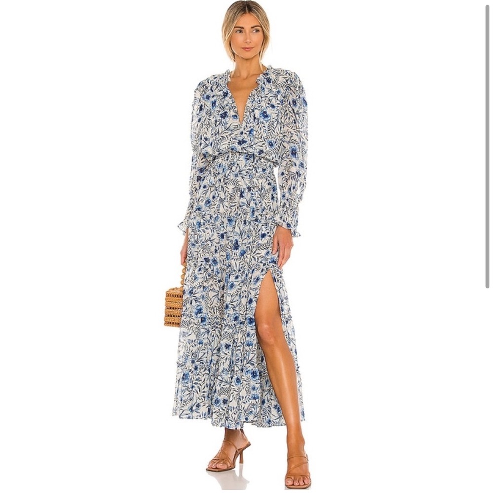 Misa Los Angeles Vida Dress Indigo Blooms